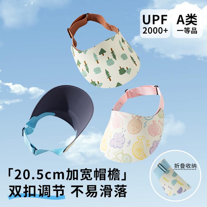 儿童防晒帽运动遮阳帽夏季防紫外线宝宝太阳帽男童女孩户外空顶帽