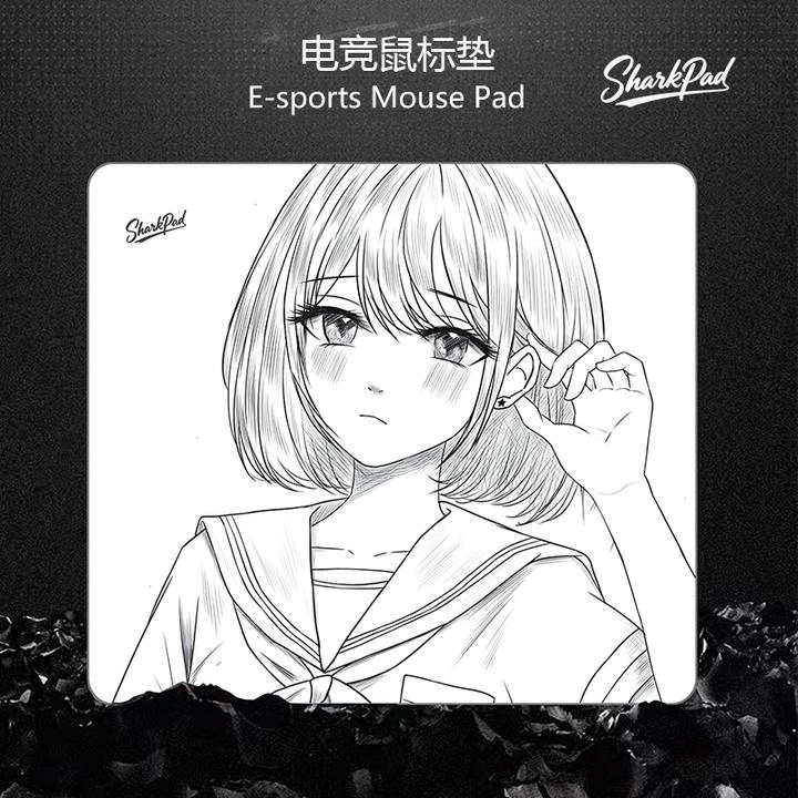 SharkPAD瞳瞳二次元装饰电竞鼠标垫中性控制FPS专用csgo打瓦游戏