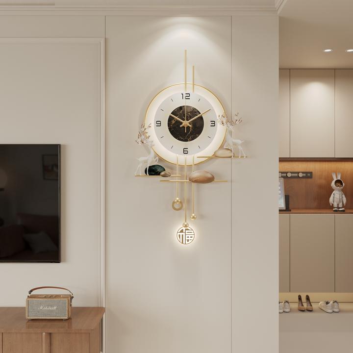 创意轻奢挂钟高级感钟表2025新款静音石英钟现代简约艺术时钟挂墙