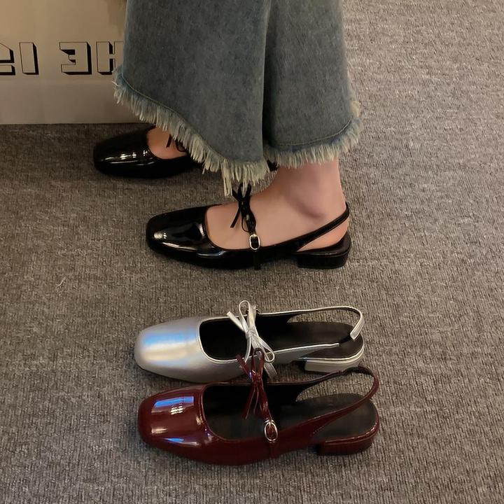 法式小众银色玛丽珍包头凉鞋仙女鞋子2025夏季新款小皮鞋单鞋女鞋