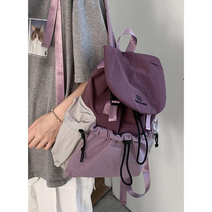 户外休闲双肩包包女款爆款2025新款大容量学生书包百搭通勤背包