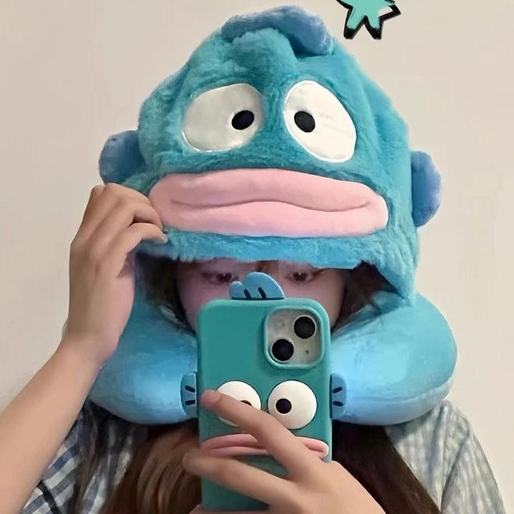 红路皇小丑鱼u型连帽枕护颈枕旅行坐飞机高铁头枕便携靠枕办公室