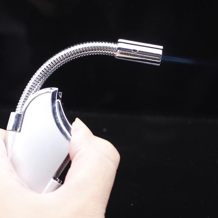 带灯款 自由弯曲直冲防风打火机 个性维修配件工具厨房点火气器