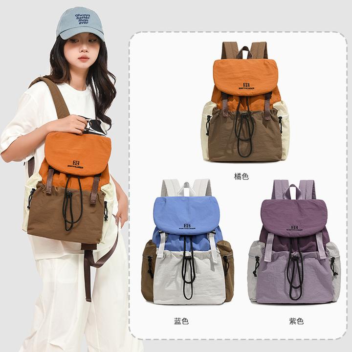 蓝色紫色橘色双肩包女轻便耐磨休闲旅行书包学生背包通勤电脑包百