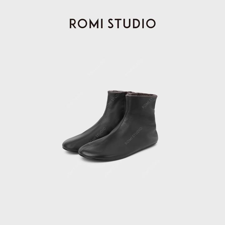 ROMI STUDIO胎羊皮+南非进口小绵羊毛温暖舒适短靴 RWCWP37150