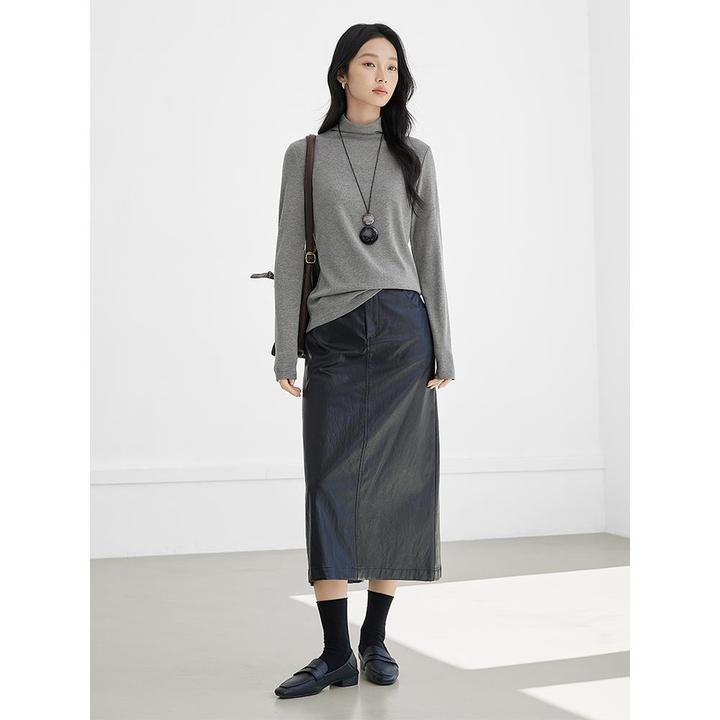 轻奢零穿感半高领长袖T恤打底衫女冬新款简约轻柔纯色内搭肌底衣