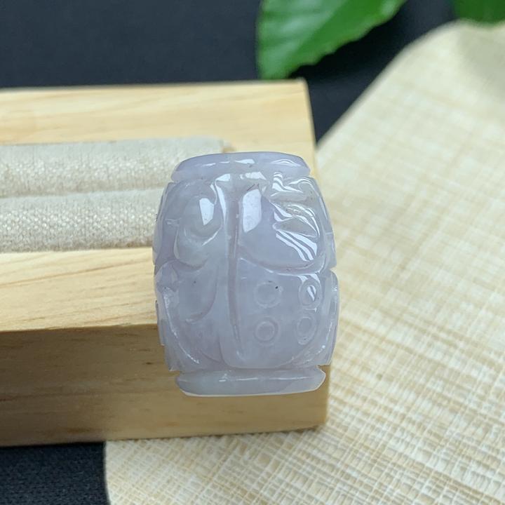 优惠纯缅甸天然翡翠A货老坑淡紫色飘花转运配珠雕花路路通隔珠