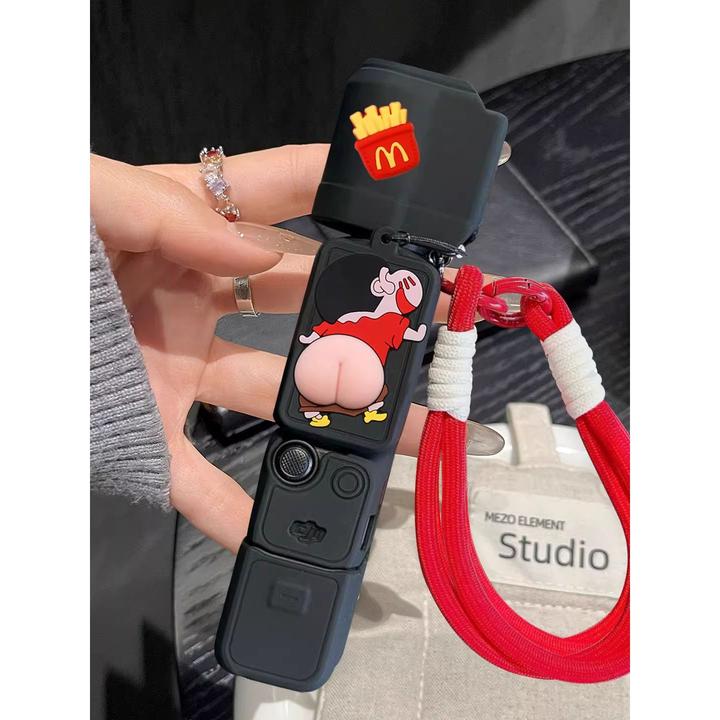 大疆pocket3相机保护壳p3女生搞怪蜡笔小新外壳pk3屏幕镜头保护套