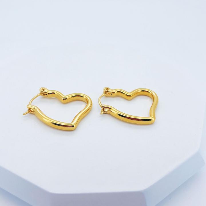 足金999黄金爱心金耳扣5.33-