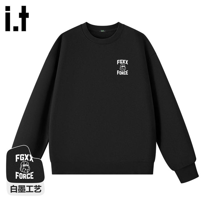 it FINGERCROXX美式宽松卫衣男秋冬季新款橄榄绿外套潮牌圆领上衣