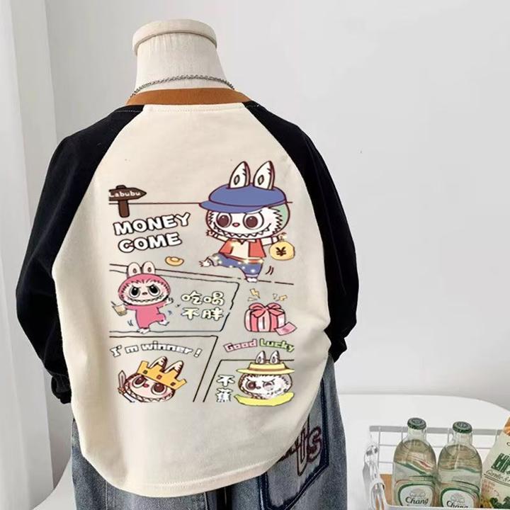 春秋儿童圆领卡通长袖T恤男童女童宝宝纯棉印花t恤打底衫T恤上衣t