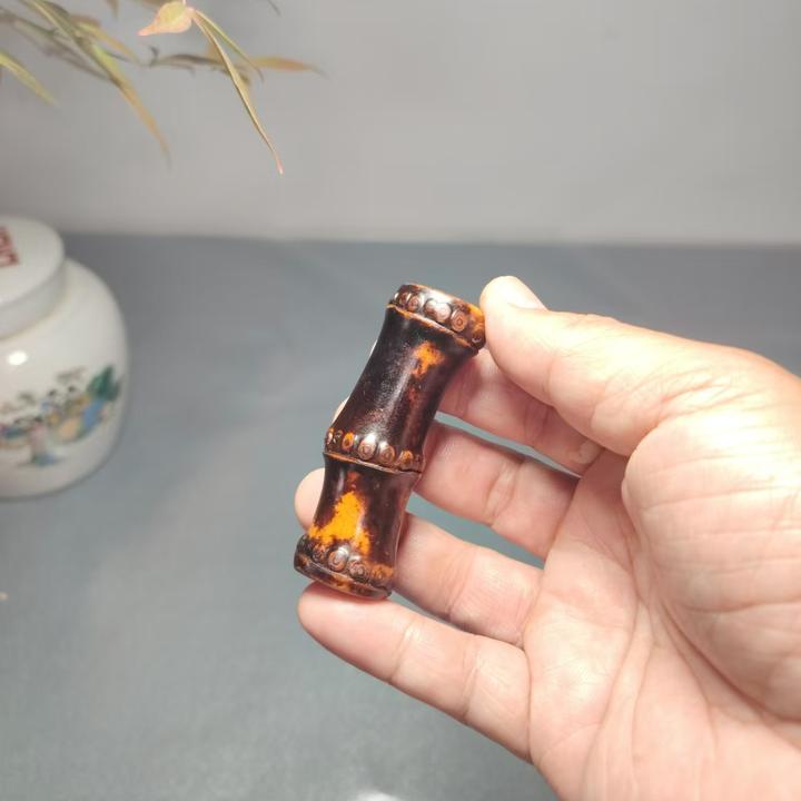 楠竹根精品手把件水墨风掌中宝密节