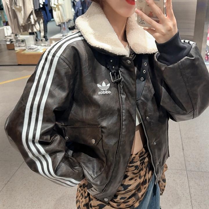 adidas originals FW25 PU PAD JKT 宽松保暖运动长袖棉服 KF3691