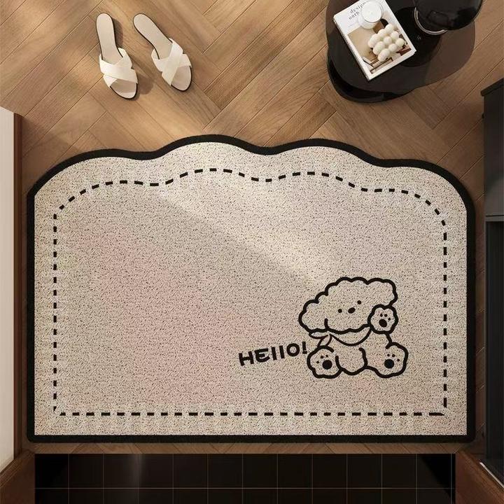 简约可爱入户门地垫卡通防水免洗丝圈设计耐磨耐脏家用玄关脚垫子