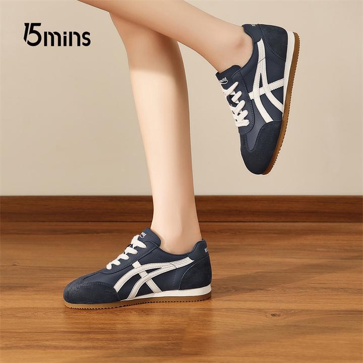 15MINS/15分钟轻便小白鞋女百搭休闲运动鞋时尚气质德训鞋旅游鞋