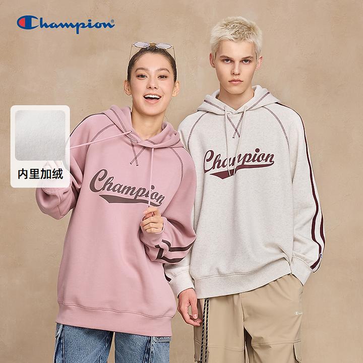 【插肩袖字母印花卫衣】Champion冠军25加绒撞色卫衣休闲美式学院风