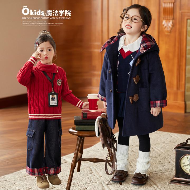 小O宝Okids童装 宝宝魔法学院穿搭2025冬季新女童套装  OF594189