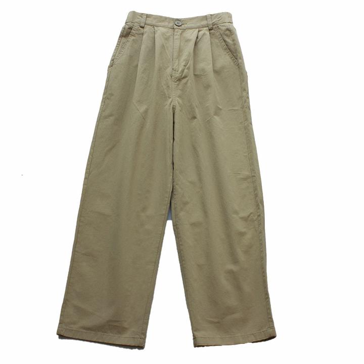 秋季新款高腰显瘦直筒阔腿长裤女韩系宽松百搭美拉德休闲裤子女款