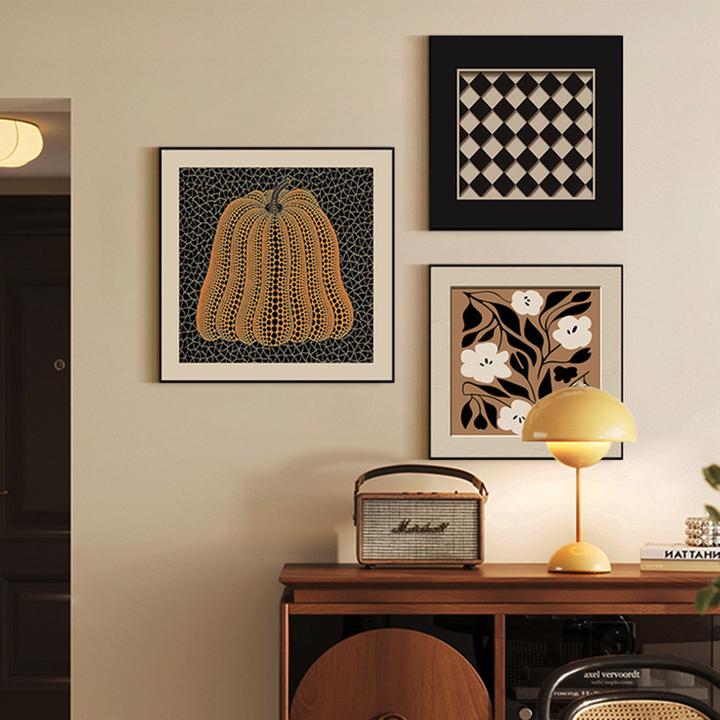 风客厅沙发背景墙装饰画抽象艺术挂画复古餐厅卧室壁画复古风