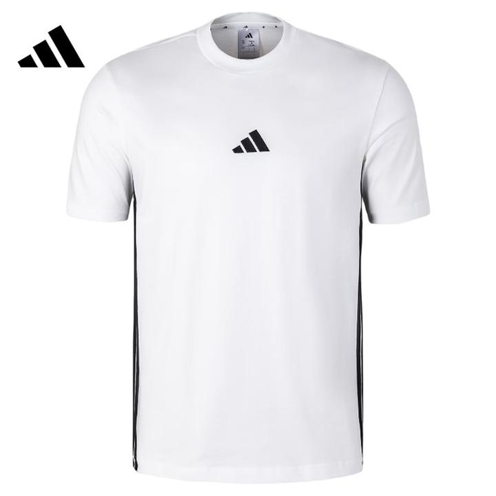 adidas阿迪达斯男子M 3S SJ T针织无领短T恤JY8563