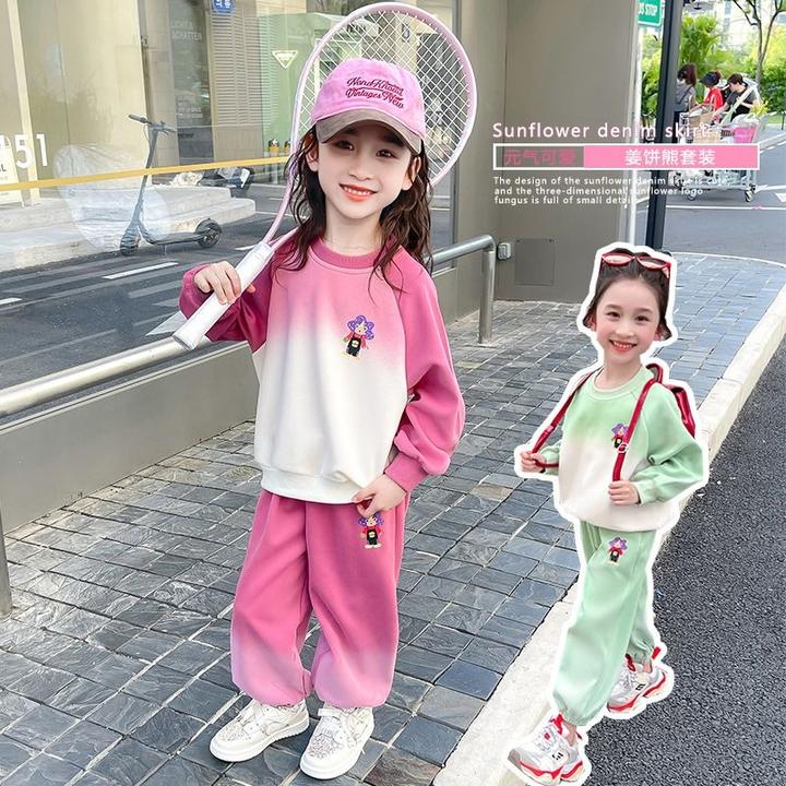 童装2025春秋装新款女童秋装卫衣套装2024新款儿童洋气休闲运动两