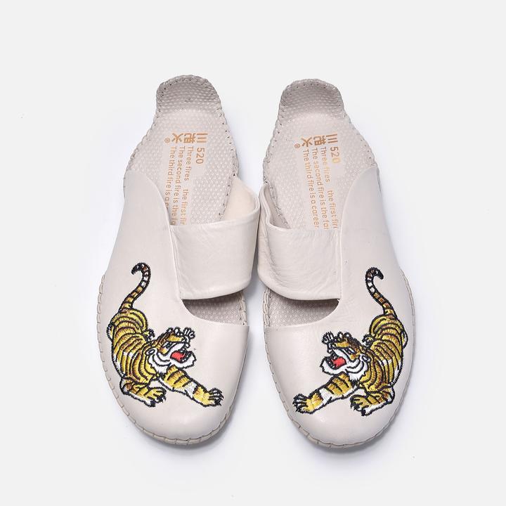 三把火男段手工编织真皮凉鞋夏季软底透气防滑托鞋休闲鞋子平底