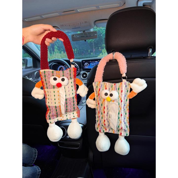 2025新款高级感车载纸巾盒车内纸抽盒汽车垃圾桶吊挂式实用女