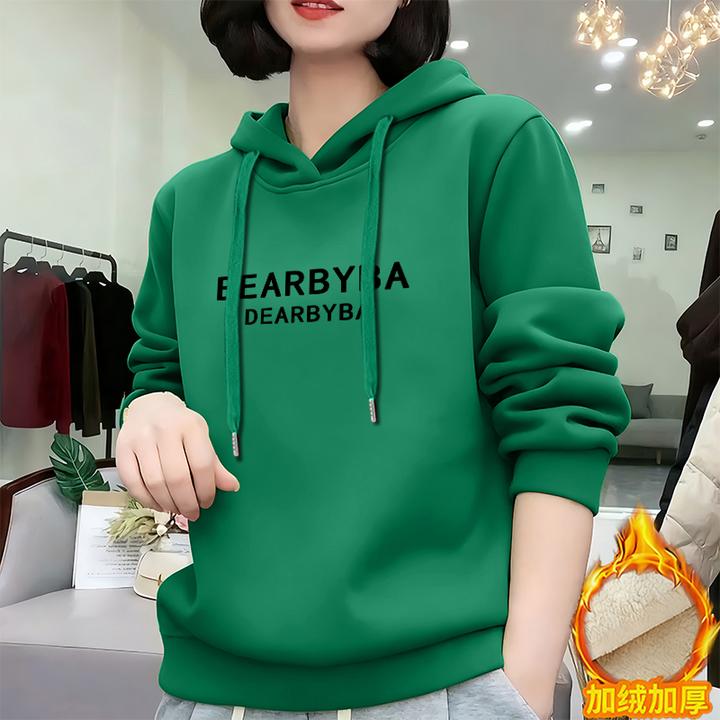 长袖卫衣女秋冬连帽妈妈加绒加厚新款洋气减龄四十岁中年上衣外套