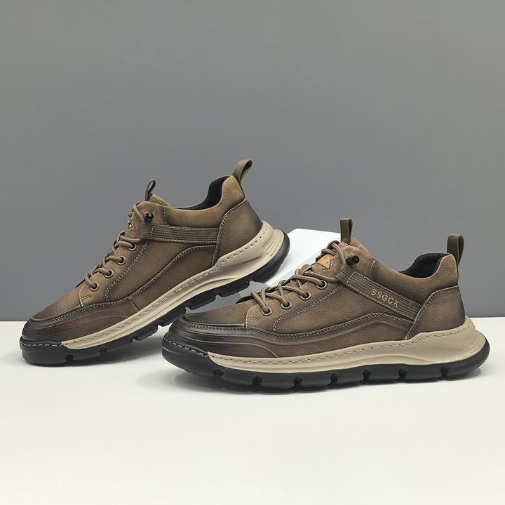 欧洲站男鞋复古头层牛皮运动休闲鞋子男款个性板鞋小众透气潮鞋男