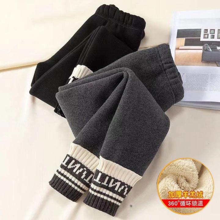 女童加绒打底裤秋冬加厚2024冬季新款洋气外穿韩版一体绒儿童裤子