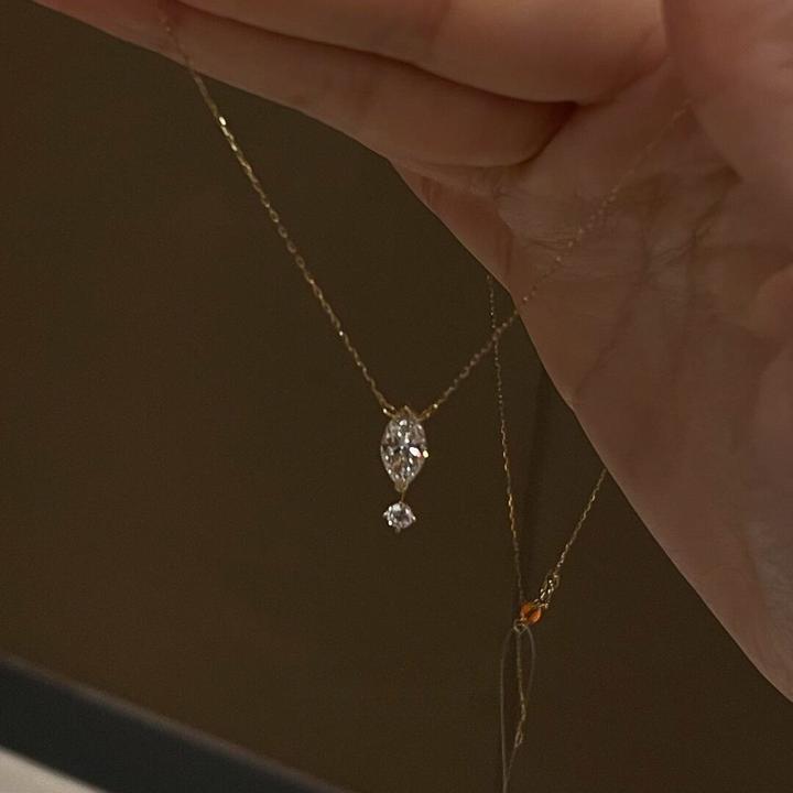 卡柒 铜合金项链 爆闪锆石水滴项链小众设计高级清冷感精致锁骨链