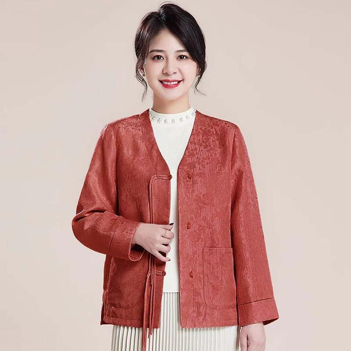 妈妈新中式外套春秋2025新款50岁中老年女装春装洋气高贵国风上衣