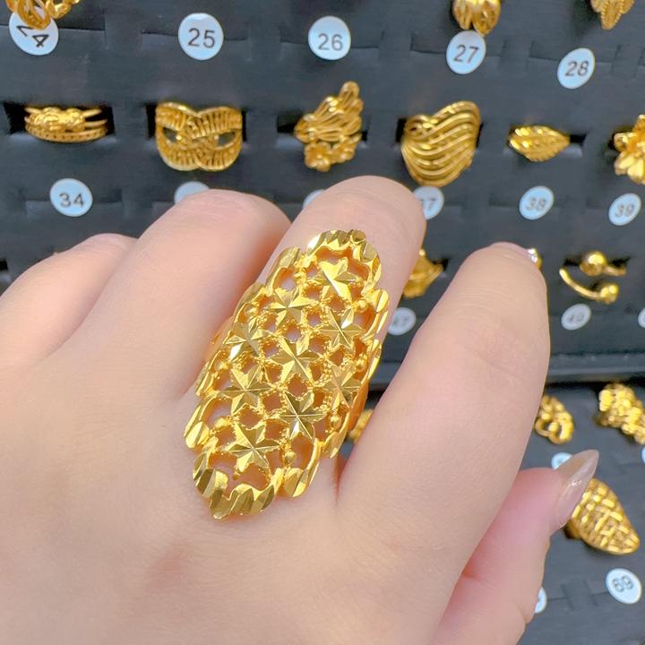 铜合金戒指 时尚简约开口可调节金色戒指秋冬新款14