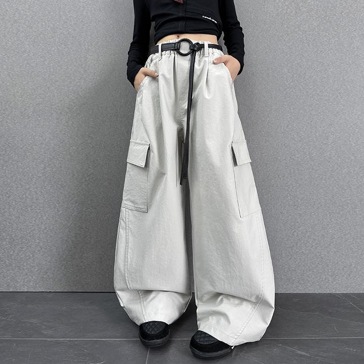 女童工装裤秋装2025新款中大童休闲裤春秋女孩宽松裤子儿童弯刀裤