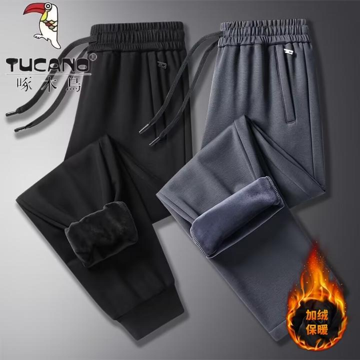 TUCANO/啄木鳥男士加绒加厚休闲裤秋冬宽松百搭高档弹力抗皱长裤