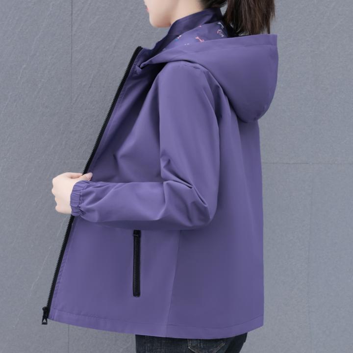 秋季双面穿外套女2025新款春秋中年妈妈休闲百搭宽松短款夹克风衣