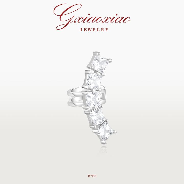 G XIAOXIAO 镀K金 轻奢高级感小众方形个性百搭耳夹 B7E5