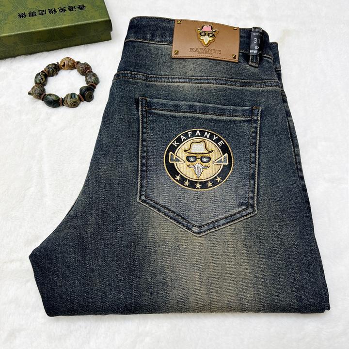 春夏新款潮牌百搭薄款弹力直筒水洗修身时尚欧货高端牛仔裤