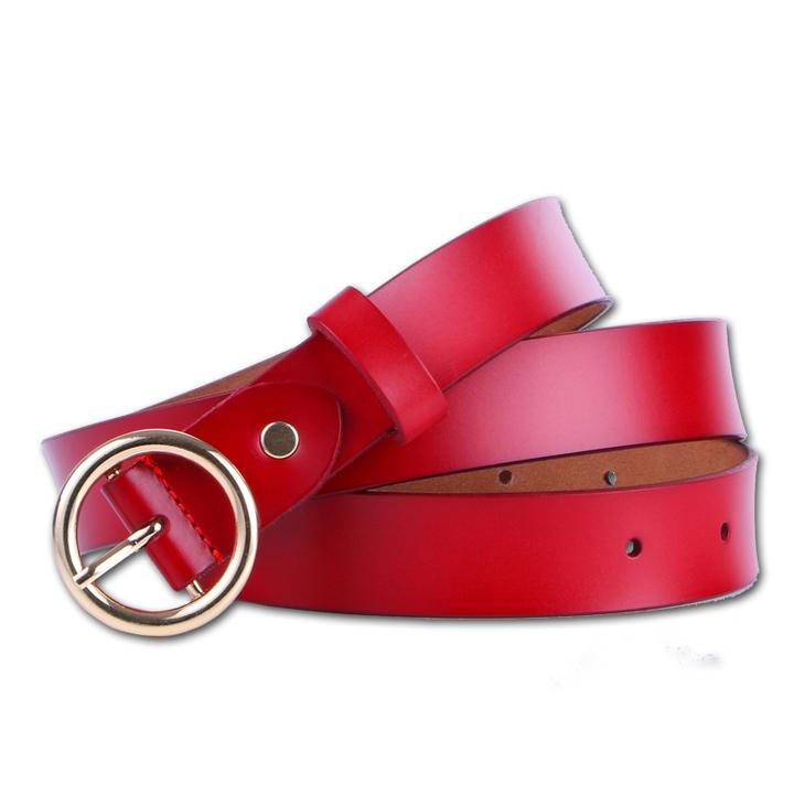 新款爆款女士皮带百搭牛仔裤装饰西装时尚ins风黑色腰带圆扣裤带