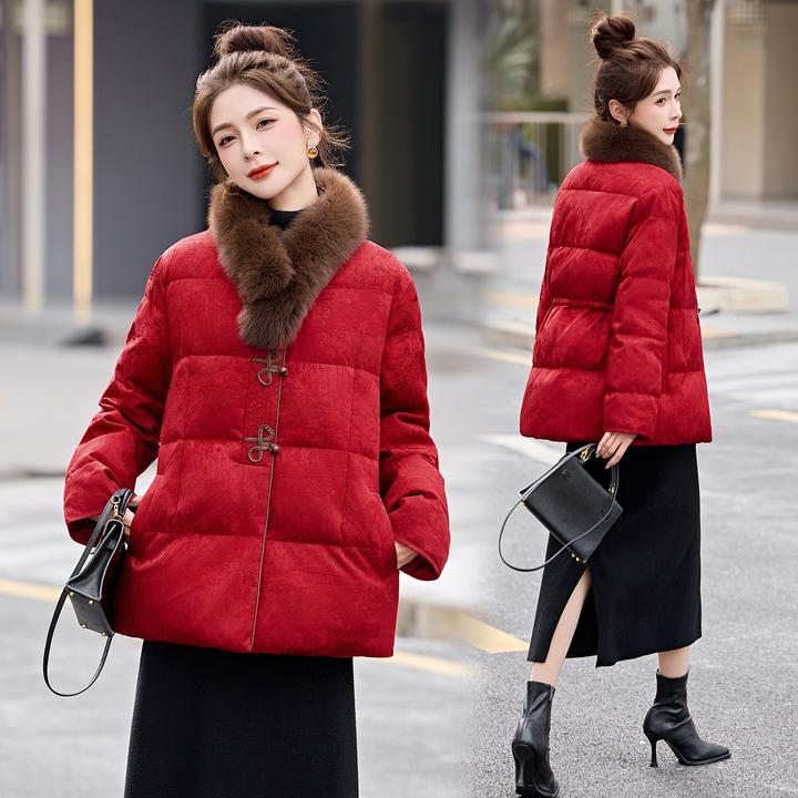 新中式国风复古提花羽绒服女2025冬季新款高级感气质轻奢保暖外套