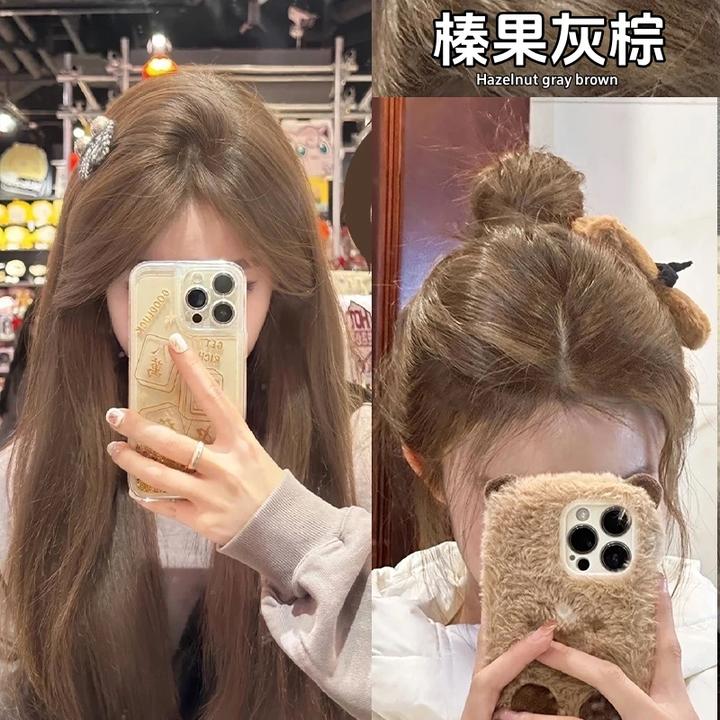 【买1送1】免漂榛果灰棕色染发膏OKOS植物纯女在家染头发剂不伤发根