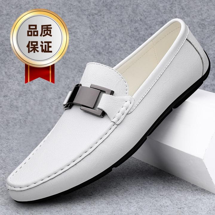 豆豆鞋男款夏季透气软底休闲皮鞋懒人一脚蹬男鞋耐磨防滑男士鞋子