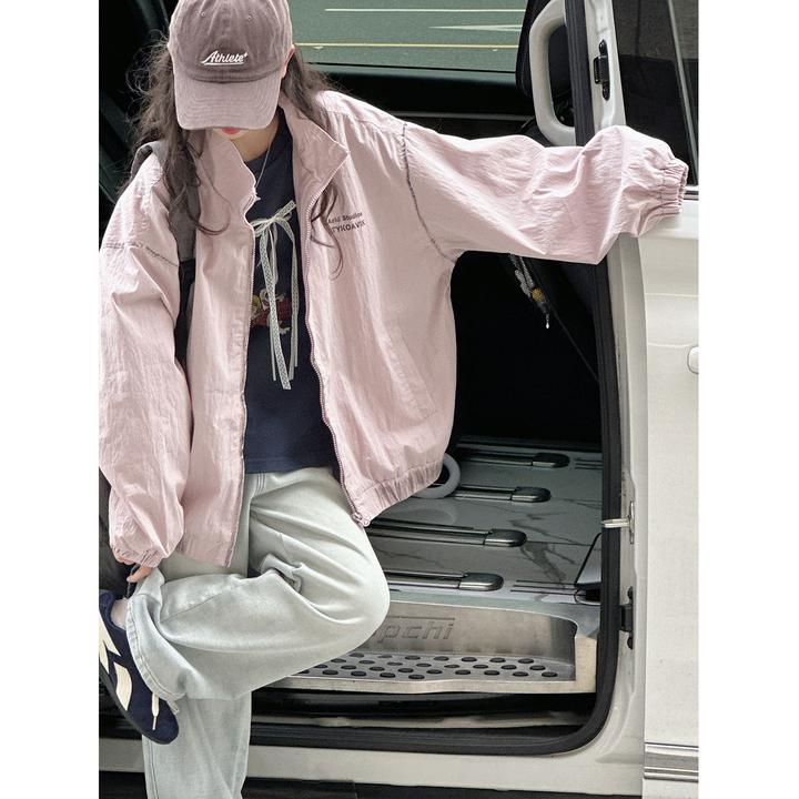 K28071孙小美做旧脏染女童夹克外套2025秋新款儿童上衣春秋拉链衫