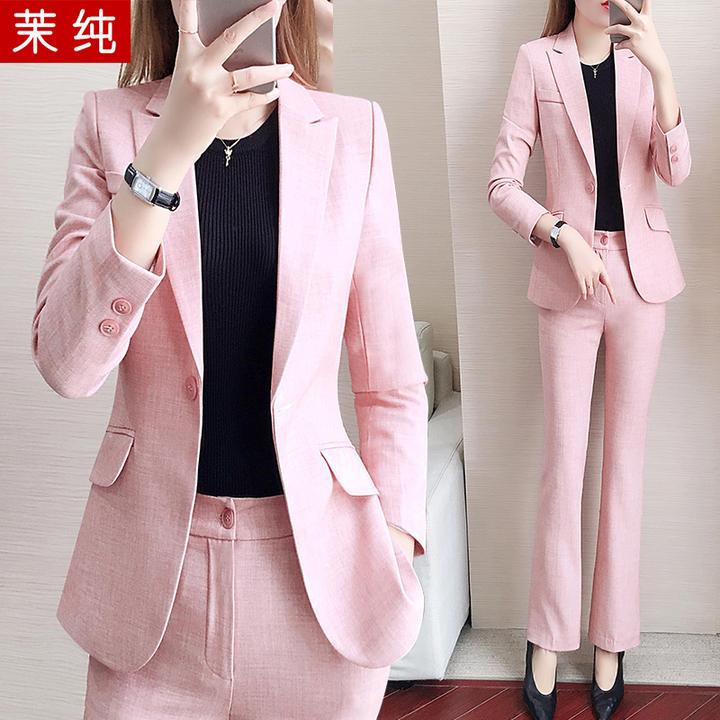 西服洋气女2025春秋新款粉色休闲正装小香风西装气质女神范职业装
