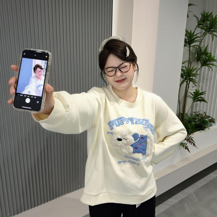 鹿鹿【帕帕狗】2025年新款早秋大码卫衣女款爆款2025新款正品6881