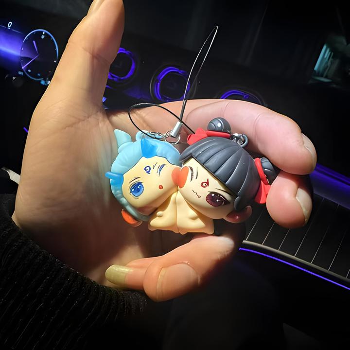 新款哪吒敖丙贴贴钥匙扣摆件哪吒挂件哪吒磁吸钥匙扣情侣钥匙扣