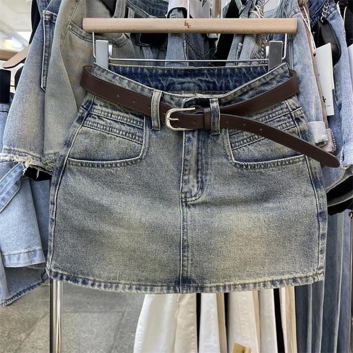 欧货2025年夏季新款时尚洋气街头辣妹复古怀旧色牛仔短裙包臀裙飒
