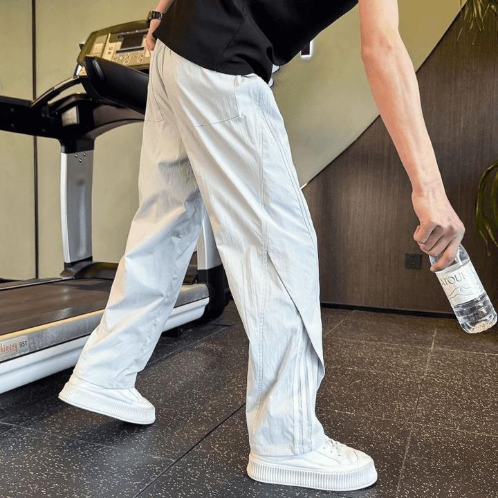 时尚设计感直筒裤男速干裤子薄款男裤新款春秋季港风潮牌休闲长裤