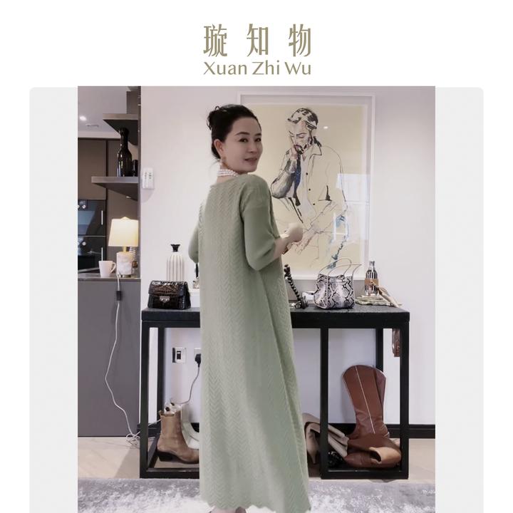 诺曼底连衣裙长款1oo绵羊毛气质显瘦王璇原创设计
