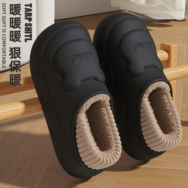 棉拖鞋男士冬季防水防滑外穿2025新款室内家居保暖厚底棉鞋男包跟
